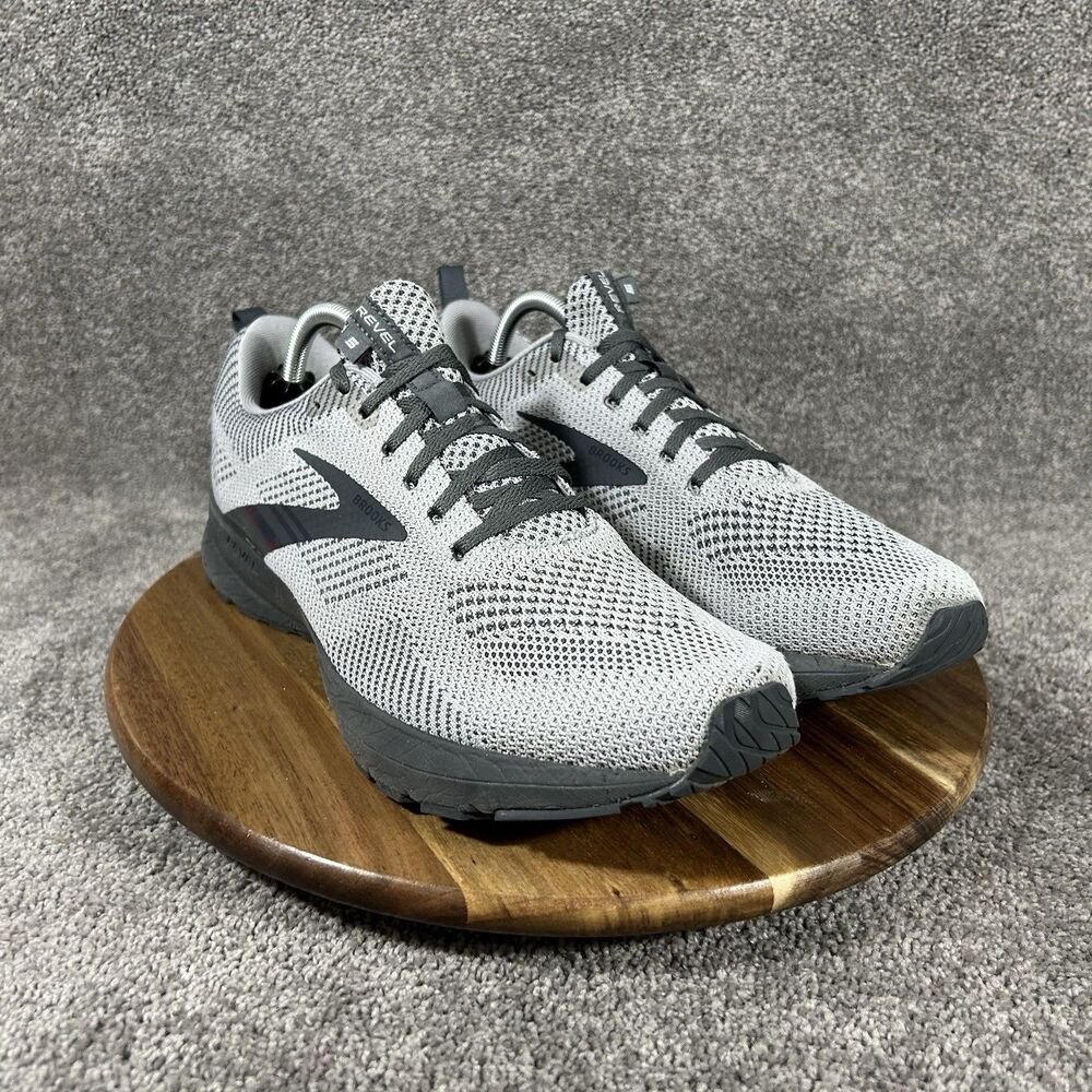 Brooks Revel 5 1103741D025 Mens Size 11 Knit Grey Black Athletic Running Shoes - Picture 3 of 12